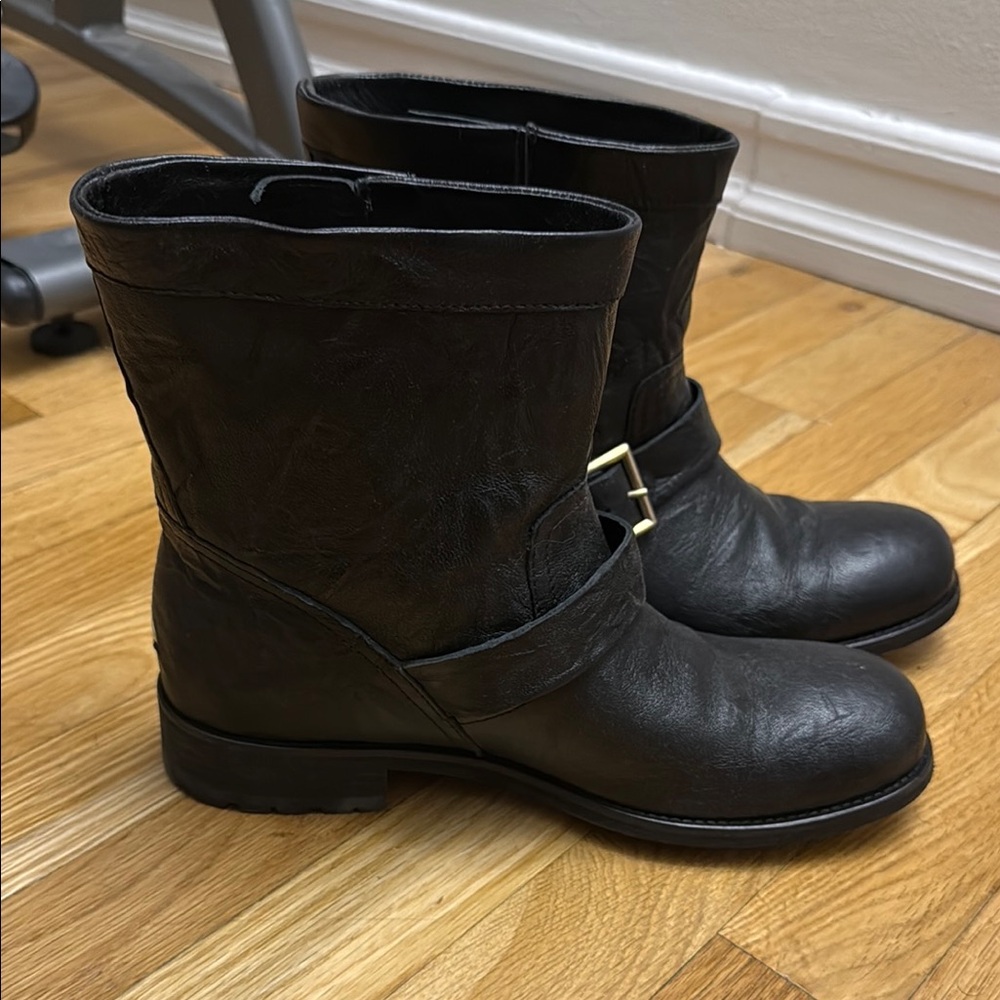 Jimmy Choo Women's Youth II Double Buckle Moto Boots